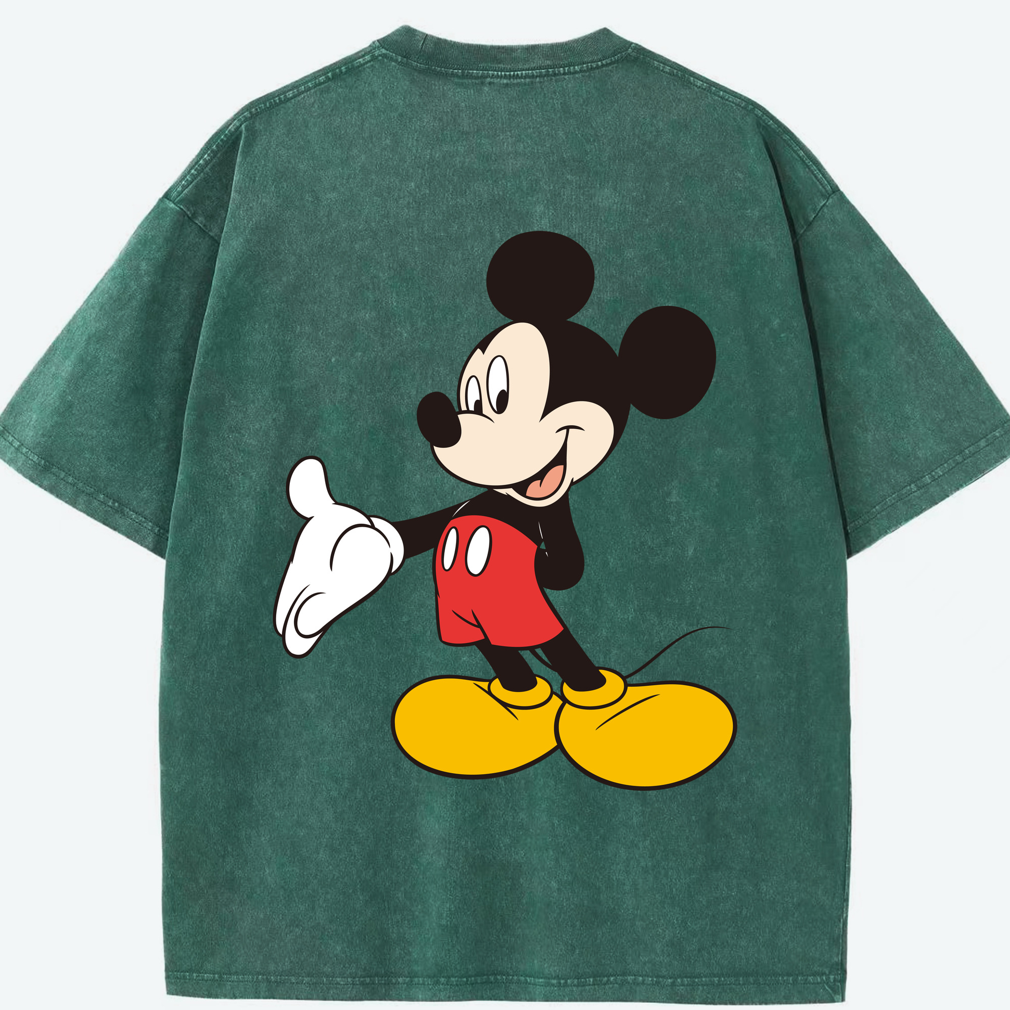（画像用） ミッキーマウス Mickey Mouse 綿100% ヴィンテージ風 半袖Tシャツ（背面プリント）